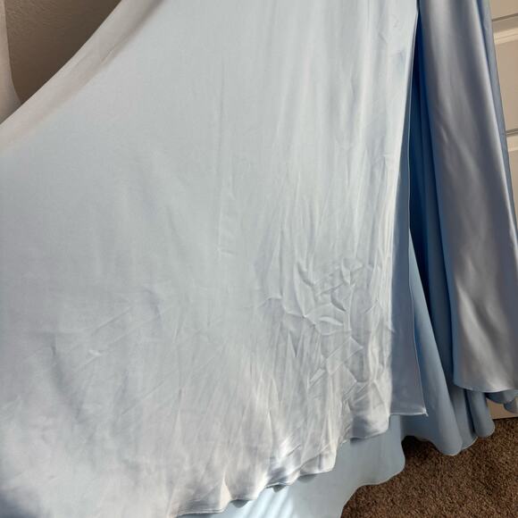 NWT leena for Mac Duggal Satin Strappy Gown 0 A Line Formal Black Tie Prom - Picture 12 of 16